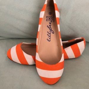 Tennessee orange & white striped flats